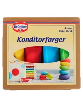 Dr. Oetker Konditorfarge Rød/Blå/Gul/Grønn