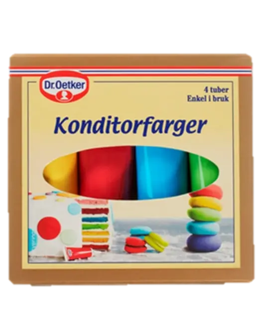 Dr. Oetker Konditorfarge Rød/Blå/Gul/Grønn