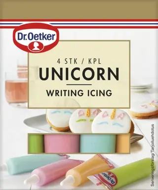 Unicorn Writing Icing