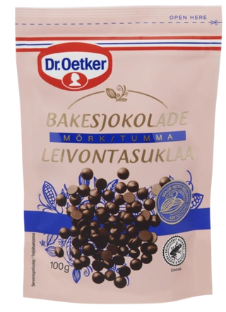 Dr. Oetker Bakesjokolade Mørk (grovhakket)
