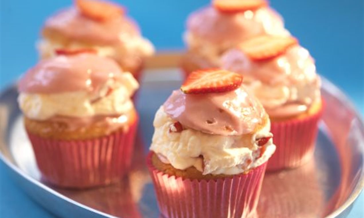Fylte jordbærmuffins